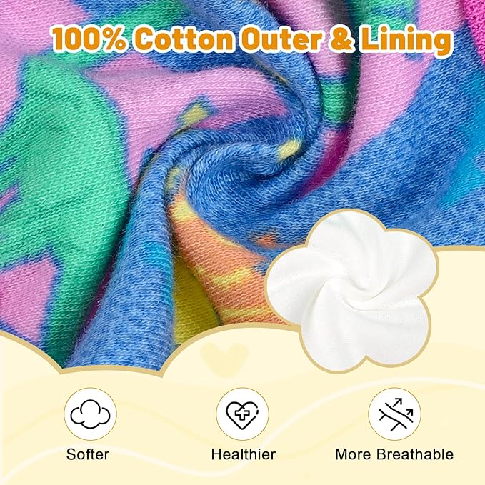 MooMoo Baby Cotton Potty Training Underwear 4 Packs Absorbent Training Pants for Boys and Girls 3T