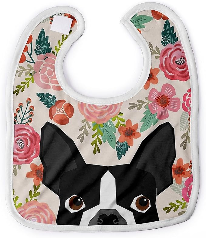 Premium Baby Bibs for Babies Boston Terrier Dog