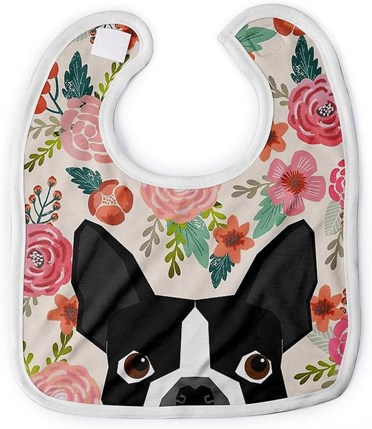 Premium Baby Bibs for Babies Boston Terrier Dog