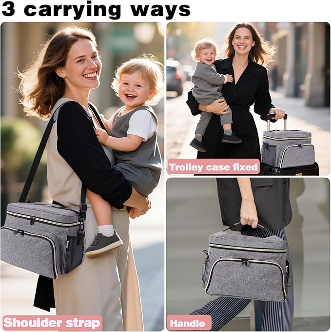 Breast Pump Bag Fit for Spectra S1 and S2, Pumping Bag with Breastmilk Ice Pack & Waterproof Mat, Perfect for Working Moms and Travel