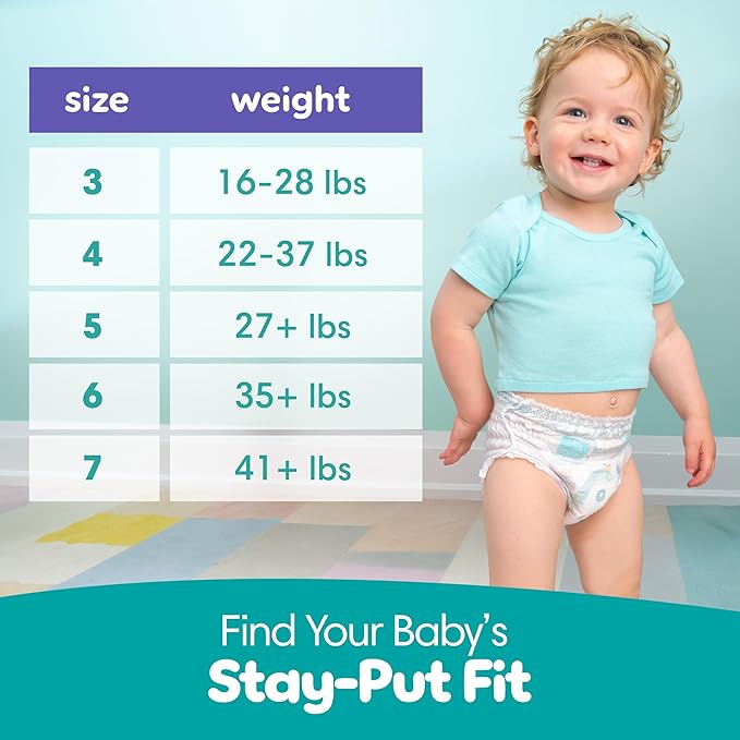 Pampers Pull On Cruisers 360° Fit Disposable Baby Diapers Size 5, 128 Count with Free & Gentle Baby Wipes 12 Flip-Top Packs (936 Wipes Total)