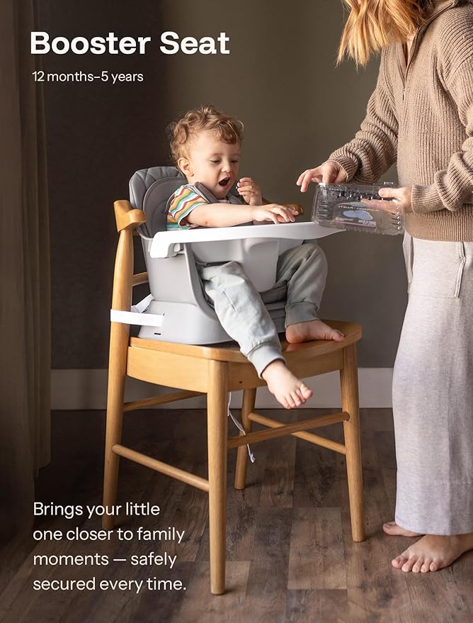 HARPPA Moro 6-in-1 Baby High Chair, Convertible Highchair for Babies and Toddlers, Feeding Booster Seat, Toddler Chair & Activity Table, 5-Point Harness, Dishwasher-Safe Removable Tray, Grey