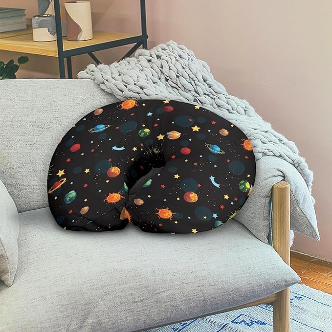 Forchrinse Galaxy Colorful Planet Space Nursing Pillow Cover Stretch Pillow Slipcover for Breastfeeding Mom Soft Nursing Pillow Slipcover for Baby Boys Girls
