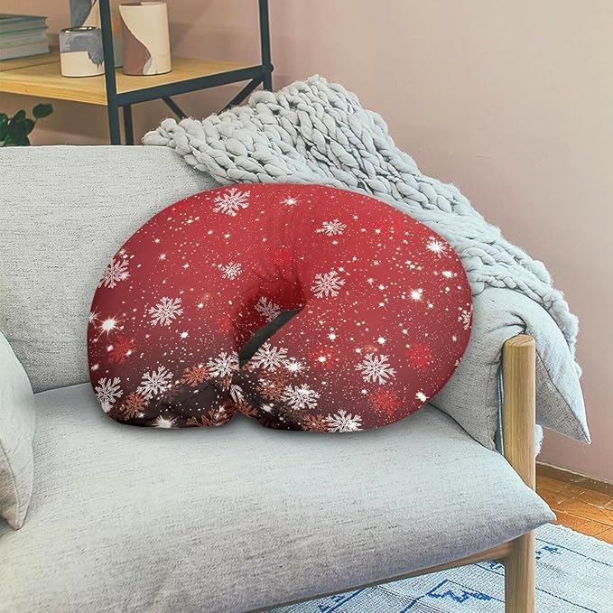 Christmas Snowflake Breastfeeding Pillow Cover Nursing Cover for Newborn Girls Boys Super Soft and Comfortable Slipcover Gift, 1 Pack