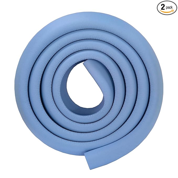 M2cbridge L Shape Extra Thick Furniture Table Edge Protectors Foam 6.5 Ft (Blue)