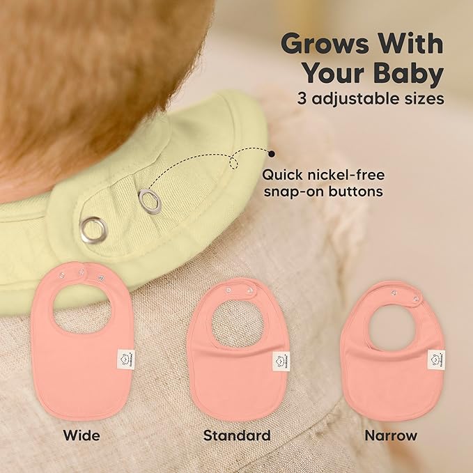 KeaBabies 8-Pack Organic Baby Bibs for Boys, Girls - Soft Cotton Drooling and Teething Bibs for Baby Girl & Boy, Extra Absorbent, Easy To Clean & Put On for Toddler, Newborn, Infant 0-24 Months(Dew)
