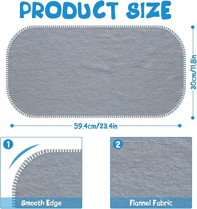 Baby Waterproof Changing Pad Liners (6 Pack) - Washable Reusable Changing Table Cover Liners Double, Portable Diaper Pads, Grey Line