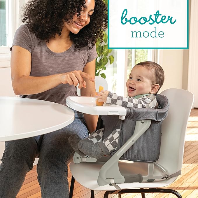 Infantino the Ultimate Travel Booster, Versatile and Travel-Friendly Booster, High Chair and Seat for On-the-Go Families, Gray