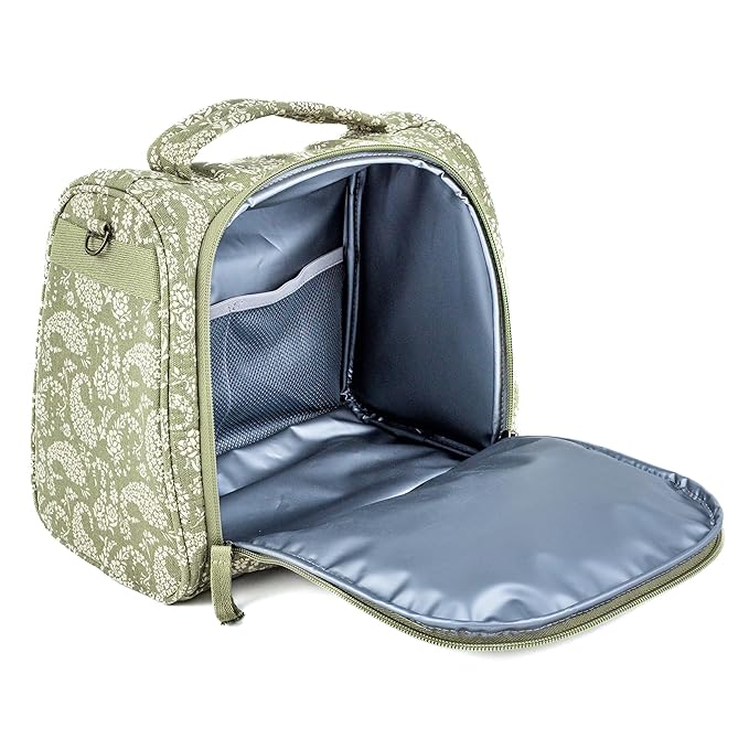 JuJuBe Insulated Bottle Bag, Breastmilk Cooler Bag Fits 3 Baby Bottles, Storage Tote for Nursing Mom, Daycare & Travel, Lunch Bag w/Handle & Shoulder Strap (Paisley Floral)