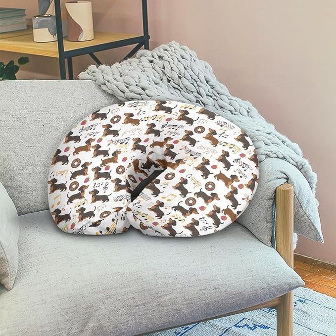 Cute Dachshund Nursing Pillow Cover for U-Shaped Feeding Pillow Soft Nursing Pillow Case Hidden Zipper Design Skin-Friendly
