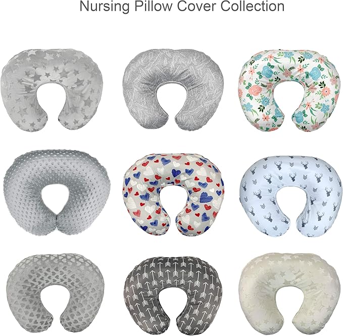 KiddyKlouds Nursing Pillow Slipcover - Breastfeeding Pillow Cover. Minky Fabric (Lavender)