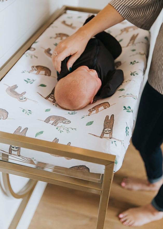 Copper Pearl Premium Knit Changing Pad Cover Soft, Stylish, and Universal Fit for All Standard Diaper Changing Pads, Trendy Design Changing Pad Covers, Noah