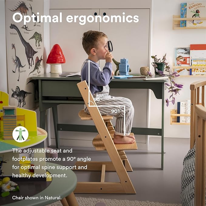 Tripp Trapp Chair from Stokke, White - Adjustable, Convertible Chair for Toddlers, Children & Adults - Convenient, Comfortable & Ergonomic - Classic Design