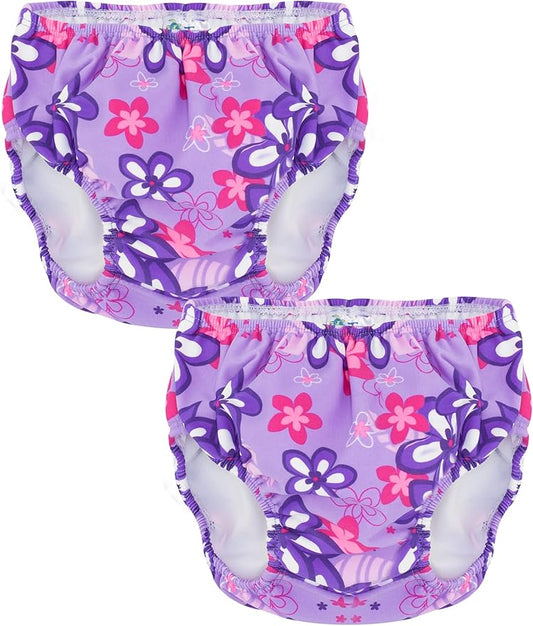 Tuga Girls Reusable Swim Diapers, UPF 50+ Sun Protection Swimsuit