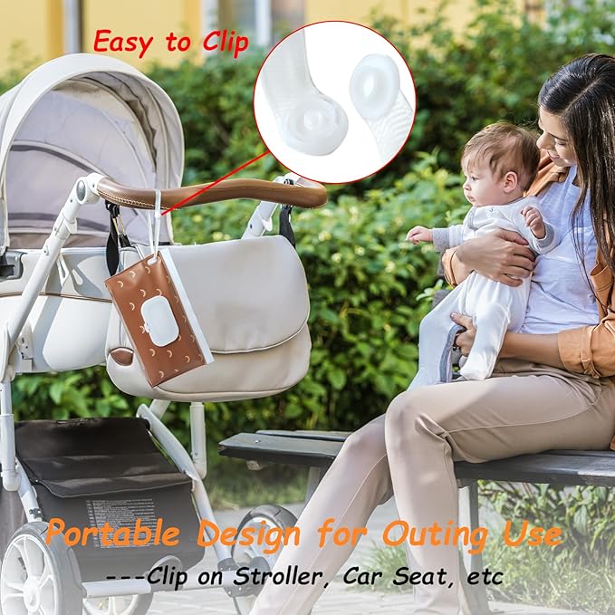 Wipes Dispenser with 4 Pack Portable Baby Wipe Case, Wipe Holder for Baby & Adult, Seposeve Refillable Wipe Container, Keeps Wipes Fresh, Easy Open/Close Wipes Pouch Case, Orange+ 4 Multicolor