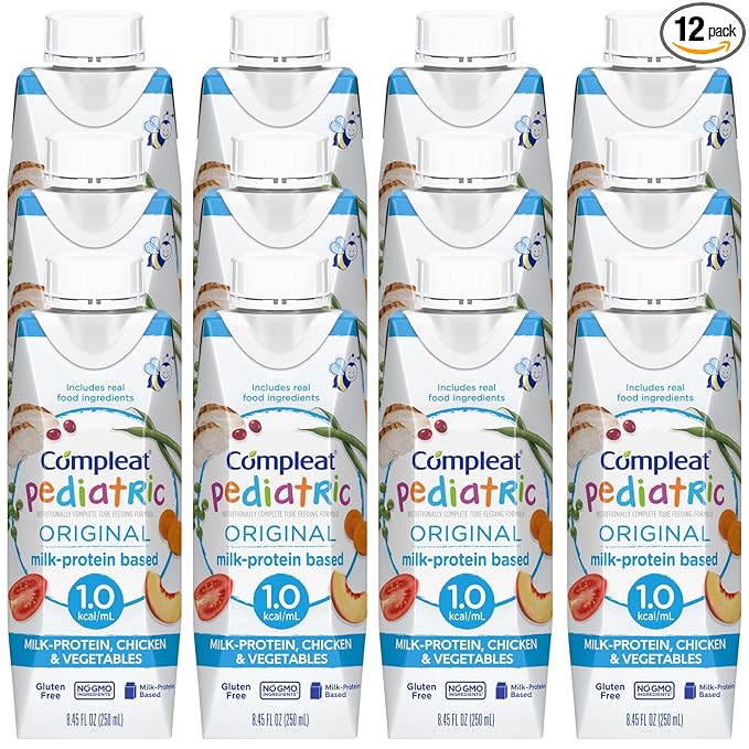 Compleat Pediatric Original Pediatric Tube Feeding Formula Unflavored 8.45 oz Carton, 12 Count