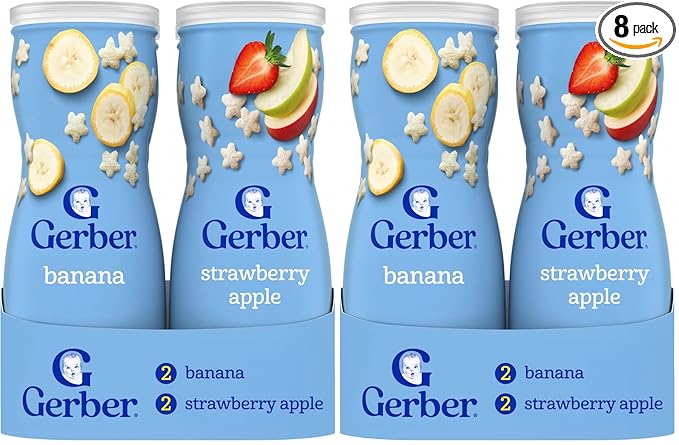Gerber Puffs Banana & Strawberry Apple, 1.48 Ounce (Pack of 8)