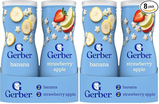 Gerber Puffs Banana & Strawberry Apple, 1.48 Ounce (Pack of 8)