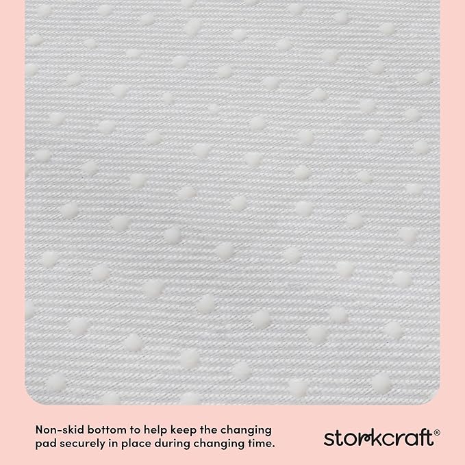 Storkcraft Nest 4-Sided Contoured Baby Changing Pad with Safety Strap - GREENGUARD Gold Certified, Water-Resistant Surface, Fits Most Standard-Size Changing Table Toppers, Non-Skid Bottom