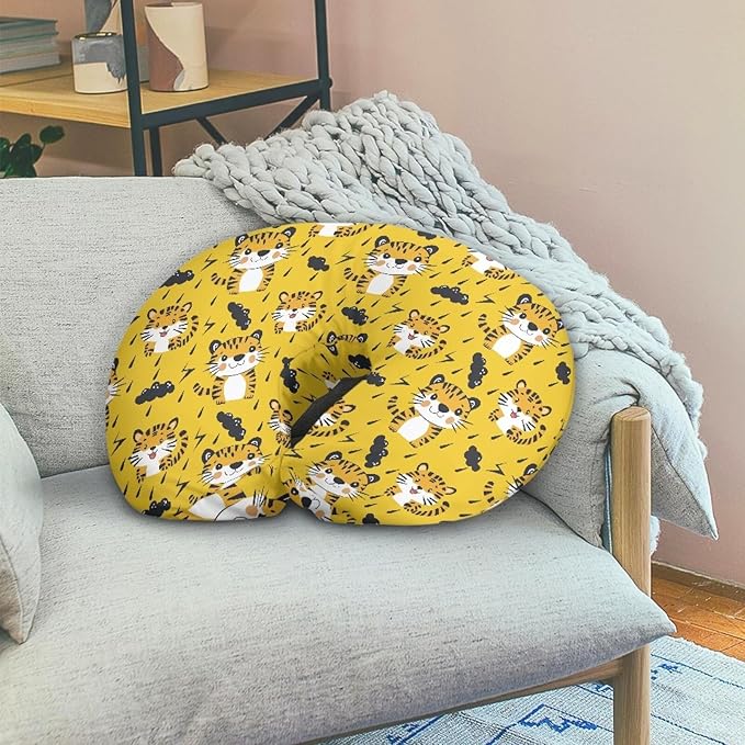 Cute Tiger Pillow Cover for Infant Snug Stretchy Nursing Pillow Case for Bottle Feeding, Breathable Easy to Clean (22"x18"x6")