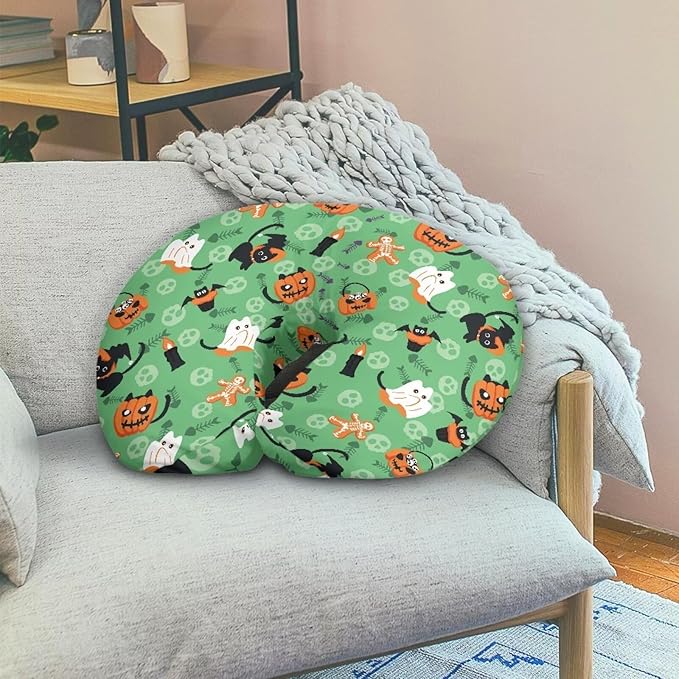 Pumpkin and Cartoon Ghost Nursing Pillow Cover for Baby Boy Girl Breastfeeding Nursing Pillow Slipcovers Super Soft Easy to Use and Dustptoof Halloween Decor