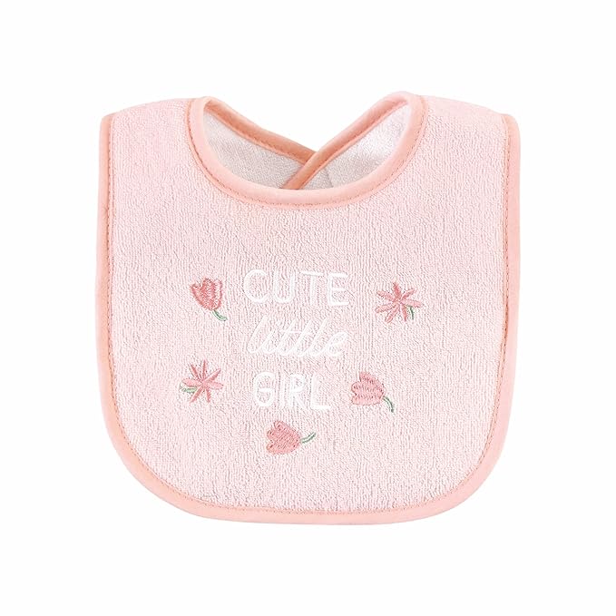 Hudson Baby Unisex Baby Cotton Terry Drooler Bibs with Fiber Filling, Bunny, One Size