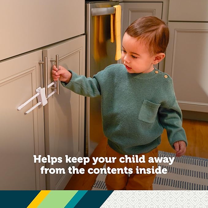 Safety 1st Double Door Baby-Proofing Cabinet Lock 2 Pack, White