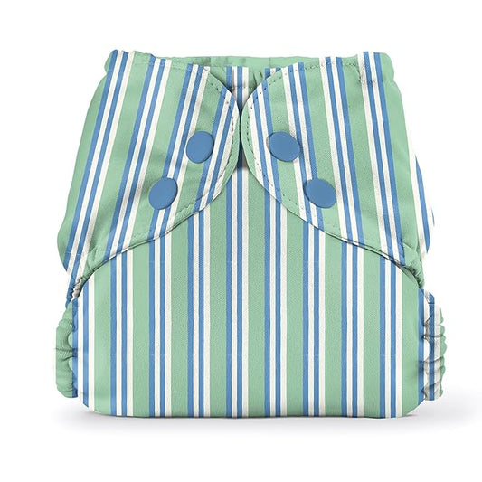 Esembly Cloth Diaper Cover - Reusable Swim Diaper, Waterproof, Breathable - Adjustable Outer Layer Over Absorbent Inner for Blowout Protection - Sunday Stripe, Size 2 (18-35lbs)