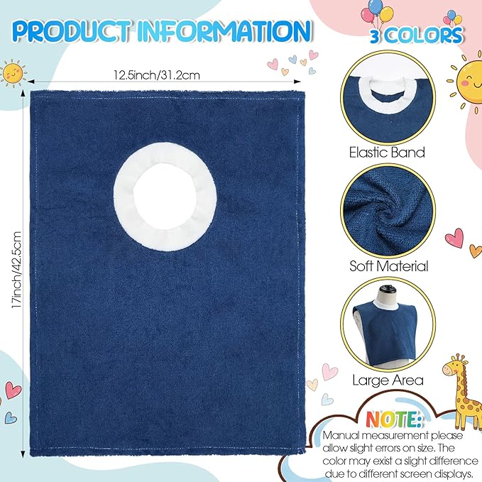 Foaincore 6 Pcs Pullover Baby Bibs Cotton Terry Toddler Absorbent Infant for Feeding and Drooling Towel Bib (Lovely Colors)