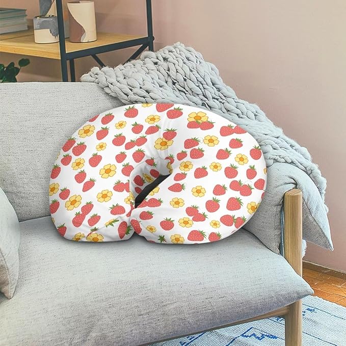 Nursing Pillow Cover Nursing Pillows for Breastfeeding Fits The Original Support for Breastfeeding Nipple Shields for Breastfeeding Newborn Strawberries
