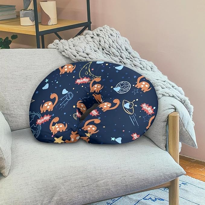 Dinosaur Printed Nursing Pillow Cover Slipcover for Breastfeeding Pillows, Soft and Comfortable Fit On Standard Infant Nursing Pillows Quick-Dry Fabric
