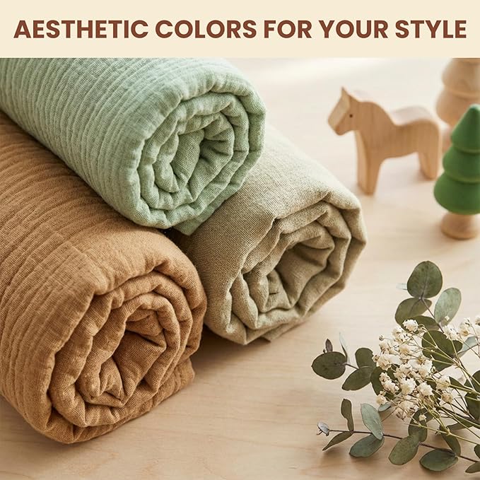 3 Pack Breathable Nursing Cover Up, Breastfeeding Essentials Chest Privacy Cloth Soft Cotton Lightweight Professional Apron Women New Mom Baby Shower Gift (Green Camel Khaki)