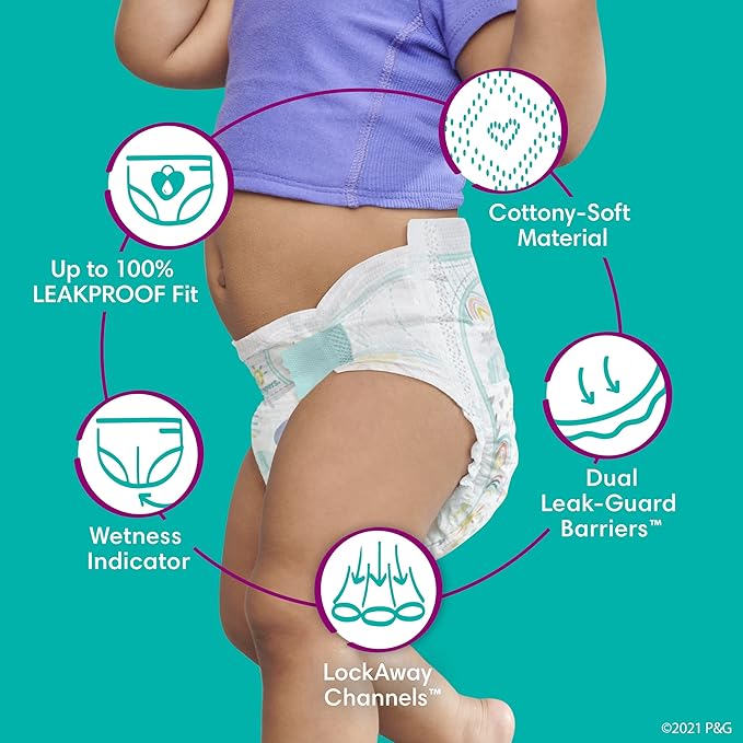 Pampers Cruisers Diapers - Size 3, One Month Supply (174 Count), Disposable Active Baby Diapers with Custom Stretch