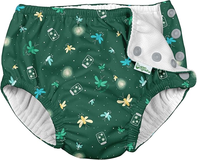 i play. by green sprouts baby-girls Ruffle Snap Reusable Absorbent Swimsuit Diaper