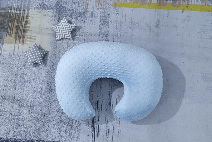 Baby Nursing Pillow Cover, Nursing Pillow Slipcovers for Breastfeeding Moms, Ultra-Soft Fit Standard Infant Nursing Pillows for Infant Newborn Baby Boy Girl (Blue)