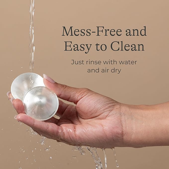 Lansinoh Silver Nursing Cups | 999 Pure Silver Reusable Nipple Shields for Breastfeeding | Worn Between Feeds for Soothing Protection of Sore Nipples, Regular Size