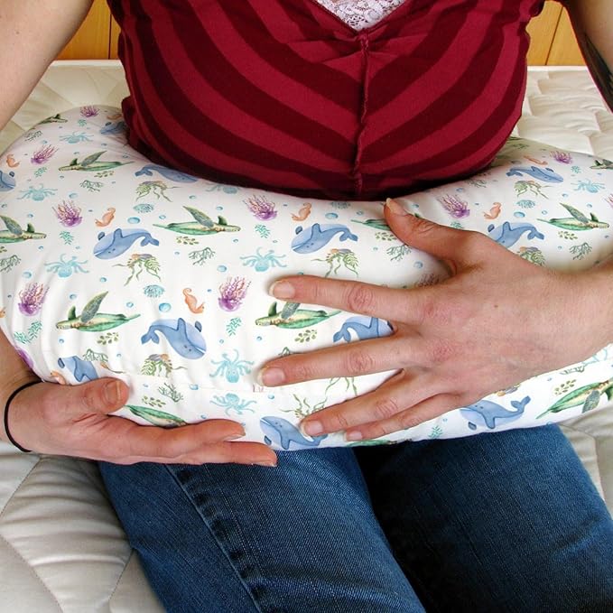 Boho Sea Animals Baby Nursing Pillow Covers for Boy Girl Sea Horse Turtle Whale Jellyfish Coral Nursing Pillow Slipcovers for Breastfeeding Pillows Soft Stretchy Removable Covers for Newborn Infant