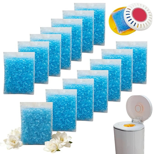 14 Pack Diaper Pail Odor Absorber Refills for Munchkin Step and Pall Diaper Pails, Odor Eliminator Filter Refills for Puck Baking Soda Cartridge (Gardenia)
