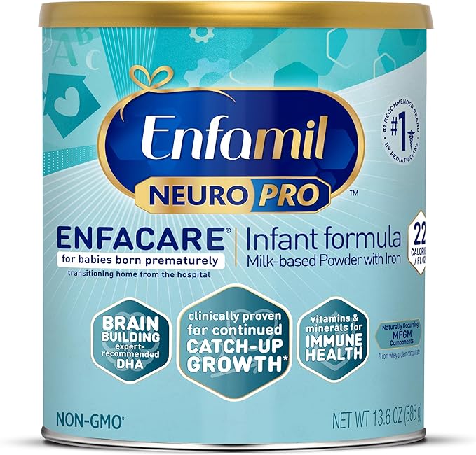 Enfamil NeuroPro EnfaCare High Calorie Premature Baby Formula, Milk-Based with Iron, Brain-Building DHA, Vitamins & Minerals for Immune Support, added easy-to-digest proteins, Baby Milk, 13.6 Oz Can