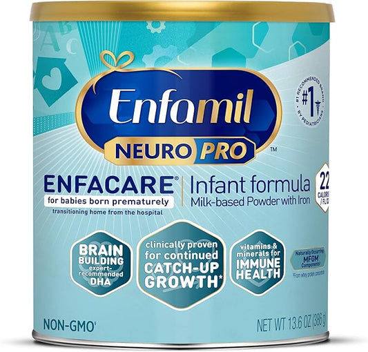 Enfamil NeuroPro EnfaCare High Calorie Premature Baby Formula, Milk-Based with Iron, Brain-Building DHA, Vitamins & Minerals for Immune Support, added easy-to-digest proteins, Baby Milk, 13.6 Oz Can