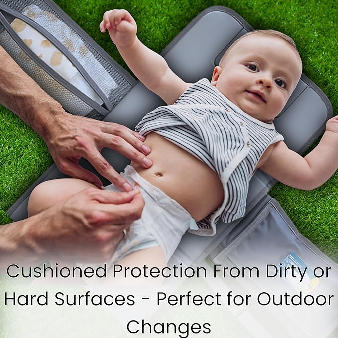 Portable Diaper Changing Pad - Compact Foldable Waterproof Travel Baby Changing Mat, Lightweight On-the-Go Diaper Clutch with Built-in Cushion & Wipe-Clean Surface