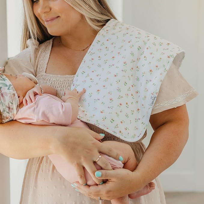 Copper Pearl Baby Burp Cloths for Boys & Girls - Cotton Burp Cloths Baby Girl & Boy, 3 Pack Soft Spit Up Rags, Extra Absorbent Layers for Newborn, Infant Towels, 21x10 in - Natalie Set