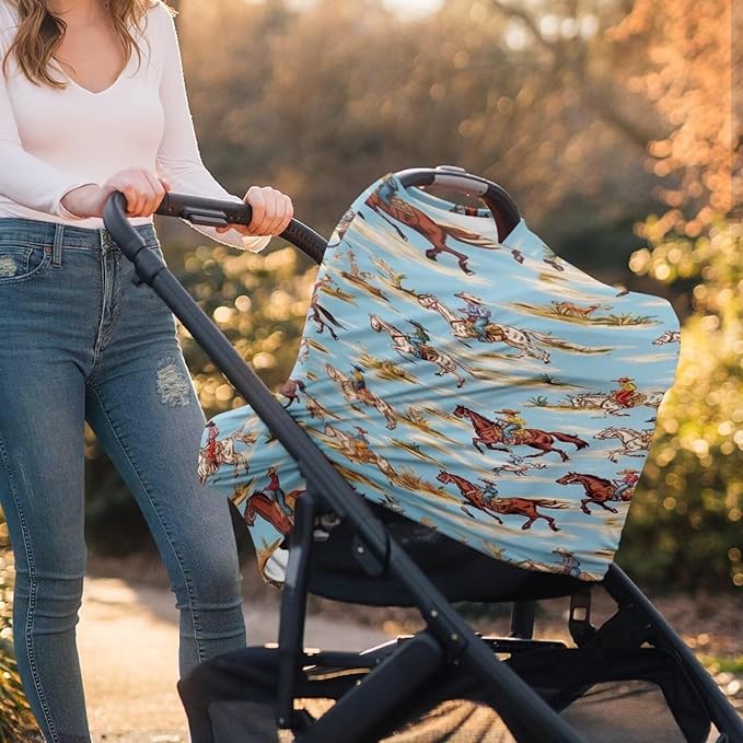 Belidome Western Cowboy Baby Stuff Breastfeeding Cover for Women Stretchy Breathable Nursing Covers Carseat Canopy