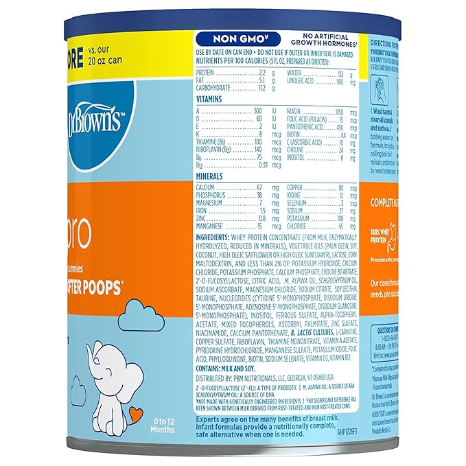 Dr. Brown's Baby Formula Mixing Pitcher with Adjustable Stopper, Locking Lid, & No Drip Spout, 36oz, BPA Free, Black & Good Start Baby Formula Powder, 36 Ounce For 0-12 Months