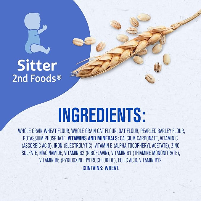 Gerber Stage 2 Baby Food, Multigrain Cereal, Whole Grains, Iron, Zinc & Vitamin B12, Baby Cereal, 6-Pack
