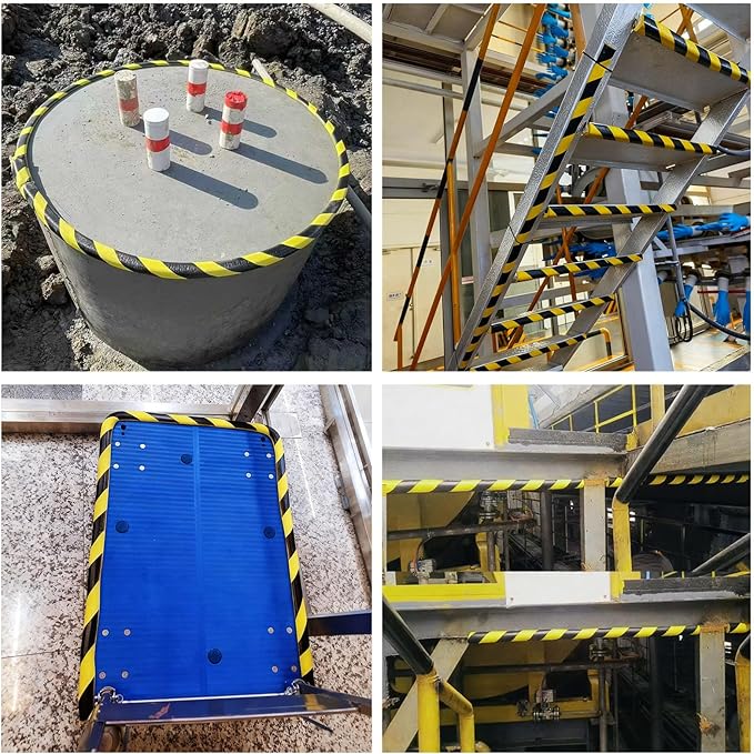 Wall Edge Corner Guards, 196.9in/5m Yellow Black Safety Bumpers, Self-Adhesive Foam Protector Padding, Warehouse Racks, Shelves, Garage & Equipment Protection (5, Yellow+Black, 196.9in/5m)