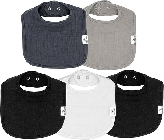 DiaperSquad's 100% Organic Cotton Baby Drool Bibs, Super Absorbent & Adjustable Baby Bibs for Drooling and Teething