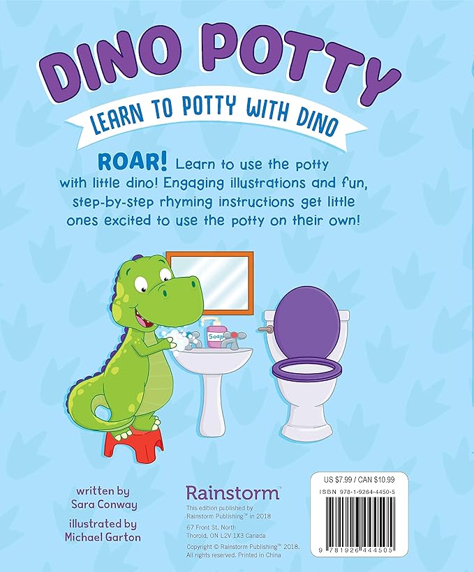 Little2Big 81SLOW 000 Toilet Seat with Built-In Potty Training Seat & Dino Potty-Engaging Illustrations and Fun