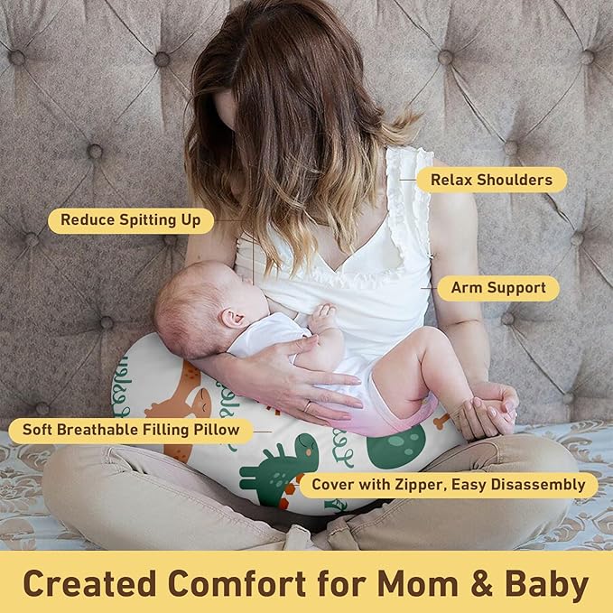 Dyoart Baby Nursing Pillow Cover,Personalized Soft Nursing Covers,Custom Breastfeeding Pillow Slipcover for Bottle Feeding,Gifts for Toddler Infant Boys Girls(one Size)
