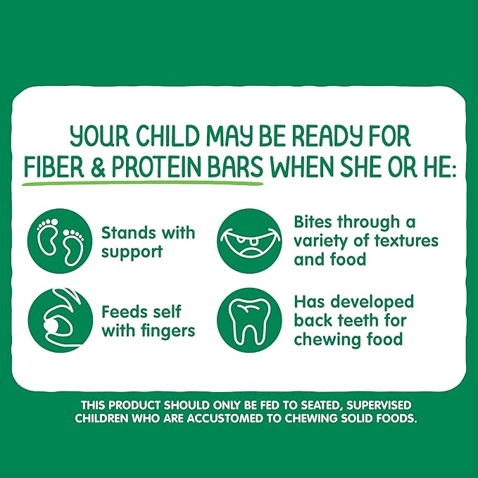 HAPPYTOT Organics Fiber & Protein Soft-Baked Oat Bars Toddler Snack Apple & Spinach, 0.88 Ounce Bars, 5 Count Box (Pack of 6)